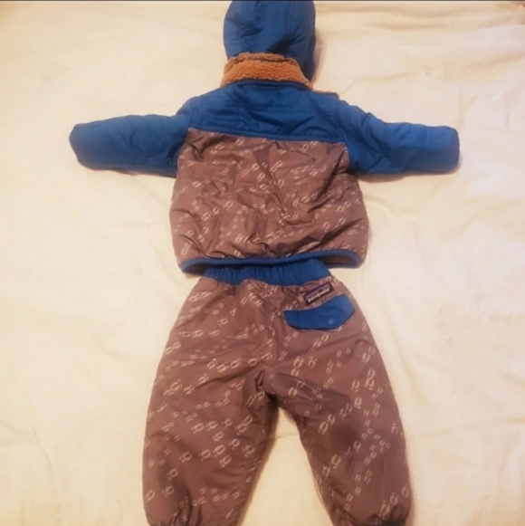 Patagonia Reversible Tribbles Jacket Pants Baby Boy 3-6m Infant Winter Snow Puff - Picture 4 of 7